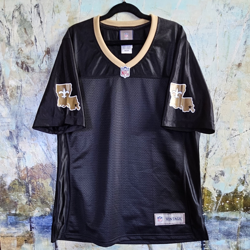 VTG New Orleans Saints NFL Pro Line Jersey Blank Black Retro Beige Trim NWT Sz S
